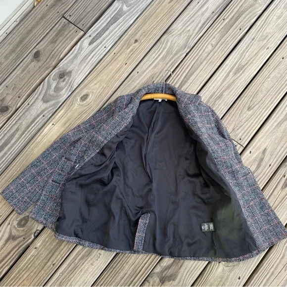 Heartloom Ivy Blazer Charcoal Plaid Button Front - Picture 7 of 15